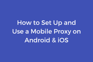 How to Set Up and Use a Mobile Proxy on Android & iOS